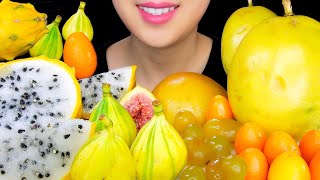 FRUIT ASMR ASMR TIGER STRIPE FIGS KUMQUAT GIANT PASSION FRUIT DRAGON FRUIT ASMR EATING TracyN [upl. by Nnaerb36]