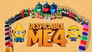 EXPERIMENT WITH DESPICABLE ME 4  Giant Coca Cola Fanta Pepsi Balloons Orbeez Mtn Dew and Mentos [upl. by Eide]