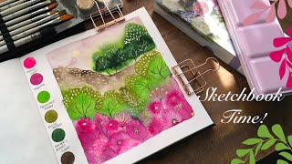 Color Play With new Paul Rubens floral watercolor set  ink amp Gold [upl. by Nilek]