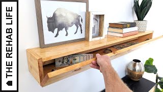 The 30 Floating Shelf with Secret Compartment  Easy DIY Project [upl. by Eidoc453]