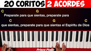 Aprende 20 Coritos pentecostales piano tutorial SOLO DOS ACORDES [upl. by Britte]