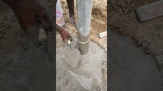 Post pipe installation 👌👌👌 construction shorts shortsfeed cement installation [upl. by Remmus]