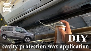 CAVITY PROTECTION wax spray application PEUGEOT RIFTERCITROEN BERLINGOOPEL COMBOTOYOTA PROACE CIT [upl. by Namajneb]