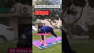 Thigh fat loss and lower body toning  hamstrings opening stretching shorts yoga fitness [upl. by Fotina]