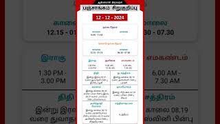 Today Tamil Calendar l Nalla Neram amp Panchangam l December 12 2024 l panchangam nallaneram [upl. by Edy276]