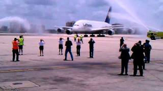 A380 ARRIVES AT MIAMiami airport [upl. by Talich682]