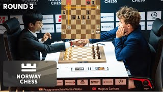 EARTH SHAKING Praggnanandhaa vs Magnus Carlsen  Norway Chess 2024  R3 [upl. by Jenni]