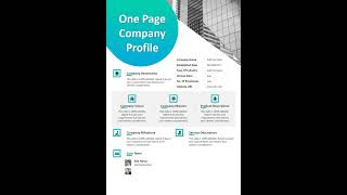 One Pager Company Profile PowerPoint Slide  Kridha Graphics [upl. by Yaj]