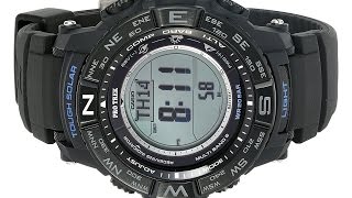 Casio Mens PRW3510Y1 Triple Sensor Digital Quartz Resin Black Silicone Automatic Watch [upl. by Neelhsa]