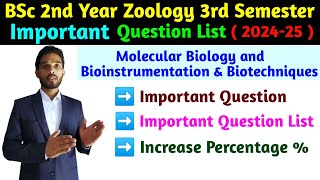 BSc 2nd Year Zoology 3rd Semester Important Question list  Very Important Questions paper 202425 [upl. by Hurff]