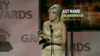 Carrie Underwood  2009 Grammys Female Country Vocal Win [upl. by Lewan]