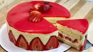 VOICI COMMENT FAIRE UN FRAISIER🍰 Recette facile de gâteau aux fraises🍓 Deli Cuisine [upl. by Sanferd]