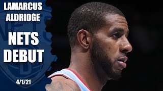 LaMarcus Aldridge almost gets doubledouble in Nets debut HIGHLIGHTS  NBA on ESPN [upl. by Llenhoj337]