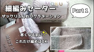 寒くなる前にざっくり編む細編みセーター◆簡単にふんわりグラデーション（その１） [upl. by Ocsicnarf]