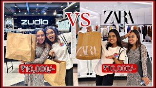 ₹10000 at ZUDIO vs ₹10000 at ZARA Challenge  Haul 😱😍 [upl. by Auhsaj]