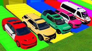 TRANSPORTING PIXAR CARS amp FRUITS WITH COLORED amp JOHN DEERE vs CLAAS vs TRACTORS  BeamNGdrive 983 [upl. by Bernadine]