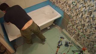 installation of an acrylic bathtub in Kyiv ТМ Ravak [upl. by Bouton]