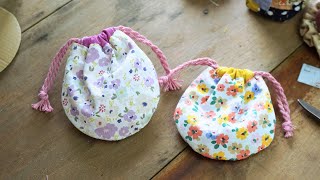 Simple way to sew mini drawstring bags  hand sewing  Yuu Pham [upl. by Tebzil]