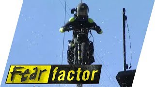 Smashing Motorbike Through Glass  Fear Factor Extra [upl. by Ahl]