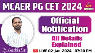 MCAER P CET  Official Notification  All Details Explained  02022024 [upl. by Carita]