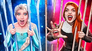 Elsa vs Vampire in Jail Escaping Prison [upl. by Ayotel]