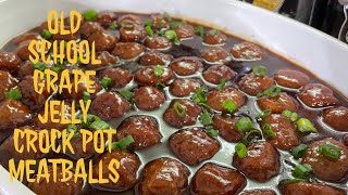 Another Great And Quick Super Bowl Recipe IdeaOLD SCHOOL BBQ GRAPE JELLY CROCK POT MEATBALLS [upl. by Krefetz]