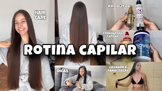 MINHA ROTINA CAPILAR PARA CRESCER O CABELO  etapa reconstrução pré poo cronograma capilar… [upl. by Mcconaghy]