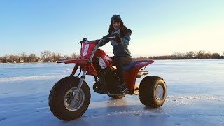 Honda Atc 250r vs Thin Ice SKETCHY [upl. by Sillert984]