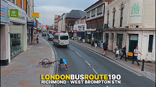 London Bus Ride from Richmond to West Brompton  Immersive UpperDeck POV Experience aboard Bus 190 [upl. by Bertina]