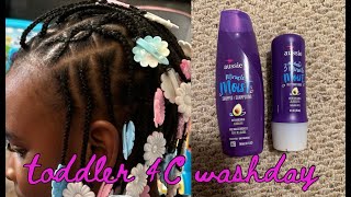 Toddler 4C Wash Day  Ausie Moist shea moisture hair growth [upl. by Isiah]