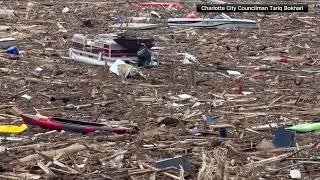 North Carolina Helene damage at Lake Lure [upl. by Elkin157]