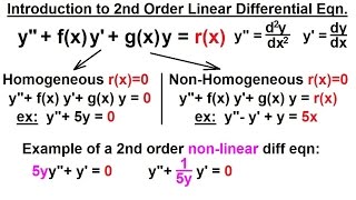 Differential Equation  2nd Order Linear 1 of 17 Introduction [upl. by Kapor]