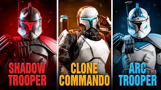 EVERY SINGLE Elite Clone Trooper TypeVariant Explained [upl. by Anaicul]