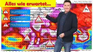 Weihnachten im Extrem Orkanböen Hochwasser und eine Schneedecke rund im Hamburg ECMWF will weiß [upl. by Srevart]