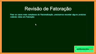 Matemática Zero 20  Aula 18  Racionalização de Denominadores  parte 1 de 2 [upl. by Compton856]