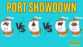 SHOWDOWN Ore Port VS Wood Port VS BrickSheep Port  Catan SEAFARERS  Game 195 [upl. by Vokay]