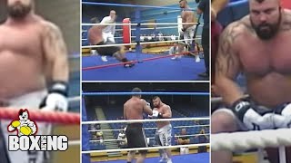 Eddie Hall vs Hafthor Bjornsson Footage of The Beasts only known boxing fight  Boxing News [upl. by Herson]