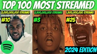 TOP 100 MOST Streamed Rap Songs OF ALL TIME Spotify 2024 UPDATED [upl. by Amsa469]