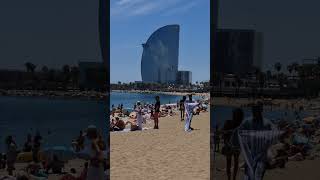 Barceloneta Beach in Barcelona spaintravelguide barcelonatourism barcelonabeach travelvlog [upl. by Ahsot371]