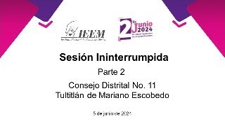 Sesión ininterrumpida Consejo Distrital 11 Tultitlan de Mariano Escobedo 5 de Junio 2024 [upl. by Sherman904]