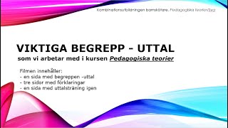 Viktiga begrepp i Pedagogiska teorier [upl. by Ardnasxela]