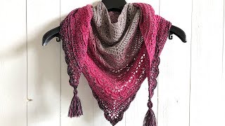 ANA LUCIA SHAWL  FREE TRIANGLE SHAWL CROCHET PATTERN [upl. by Adnarom42]