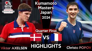 Viktor AXELSEN DEN vs Christo POPOV FRA  Kumamoto Masters Japan 2024 Badminton [upl. by Bore587]