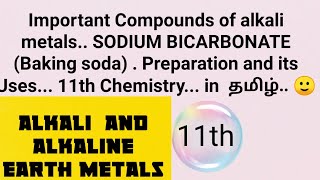 Sodium bicarbonatePreparation Uses 11th Chemistry Alkali and alkaline earth metals in tamil [upl. by Eihpos]