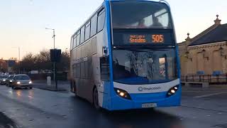 Stagecoach East Midlands 19687 roars out of Kings Lynn Railway Station on a 505 to Spalding [upl. by Saloma]