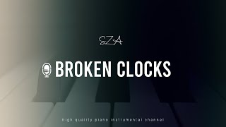 SZA  Broken Clocks Acoustic Piano Karaoke [upl. by Lorrimor]