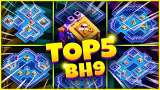 TOP 5 Best BH9 Trophy Base Links 2024  NEW BUILDER HALL 9 Base Clash of Clans [upl. by Odrareg]