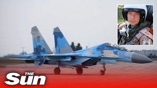 Ukrainian pilots train to adapt to the new F16s [upl. by Ahsinroc]