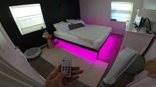 Rolanstar full size bed frame with LED lights headboard and charging station [upl. by Tench525]