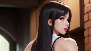 【AI art  Tifa】 White Bikini 【Tifa Cosplay】【Back view】 [upl. by Nerw]